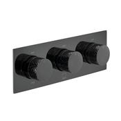 Vado Omika Noir Horizontal 3 Outlet Thermostatic Concealed Shower Valve