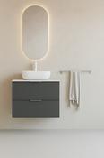 Evolve 60cm Double Drawer Wall Hung Vanity Unit &amp; Counter Top Basin - Anthracite