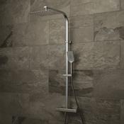 Vado Phase Adjustable Square Thermostatic Shower Column Chrome image