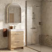 HiB Romana Arch LED Bathroom Mirror Cabinet - Aluminium