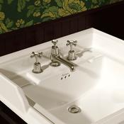 Burlington Claremont Deck Mounted 3TH Basin Mixer - Brushed Nickel image