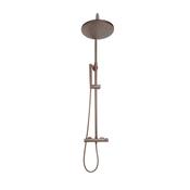 Bathworks Essentials Core Brushed Bronze Round Rigid Riser Shower image