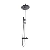Bathworks Essentials Core Black Round Rigid Riser Shower