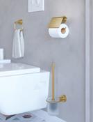 Sonia Tecno Project Bathroom Toilet Brush Set Brushed Gold image
