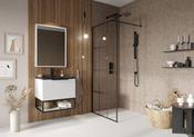 Bathworks Essentials S8 Grid Wetroom Panel 900 Matte Black
