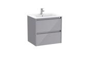 Roca Tenet 600mm 2 Drawer Vanity Unit with Basin - Gloss Grey image