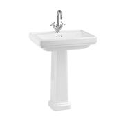 Burlington Riviera Square Basin with Full Pedestal White 650mm image