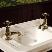 Burlington Claremont Basin Pillar Taps- Gold image