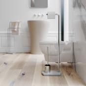 Nomad Classic Freestanding WC Brush- Toilet roll Holder Stand Chrome