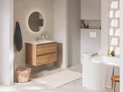 Roca Tenet 800mm 2 Drawer Vanity Unit with Basin - Walnut image