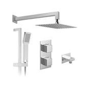 VADO Tablet Notion 2 Outlet Thermostatic Shower Set Polished Chrome image