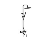 Bathworks Essentials Core Round Bath Filler Wall Mounted Shower Black image