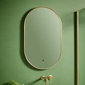 Bathworks Essentials Aubrey LED Mirror Brushed Brass 500×800 image