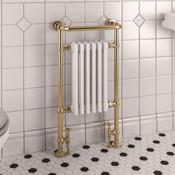 Eastbrook Isbourne Heated Towel Rail Brushed Brass Gloss White image