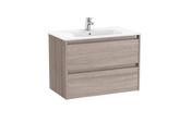 Roca Tenet 800mm 2 Drawer Vanity Unit with Basin - City Oak image