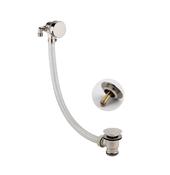 Bathworks Essentials Round Bath Filler &amp; Overflow Brushed Nickel