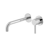 Vado Knurled Accents Slimline Wall Mounted Basin Mixer 180mm Spout - Chrome image