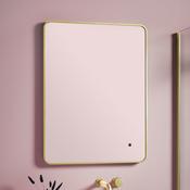 Bathworks Essentials Alfie Soft Edge LED Mirror Brushed Brass 600×800 image