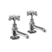 Burlington Stafford Long Nose Basin Pillar Taps Chrome image