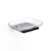 Sonia S Cube Bathroom Soap Dish Glass Tray Black