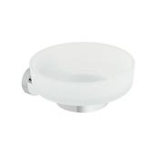 Vado Life Frosted Glass Soap Dish with Holder - Chrome image