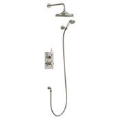 Burlington Trent Thermostatic Dual Outlet Concealed Shower – Brushed Nickel image