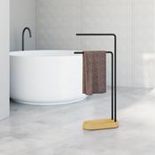 Sonia Freestanding Bathroom Double Towel Rail Black Ocre Base