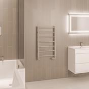 Eastbrook Tuscan Round Vertical Straight Heated Towel Rail Matt Grey image
