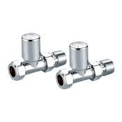 Bathworks Essentials Towel Rail Valves Straight (Pair)