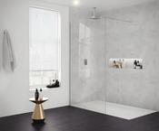 Merlyn Versa  Wet Room Glass Shower Panel - Chrome