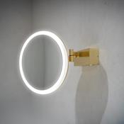 HIB Cirque LED Illuminated Magnifying Make Up Mirror Brass