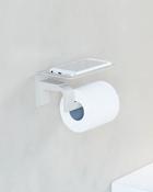 Sonia Eletech Toilet Roll Holder With Shelf - Grey Silk image