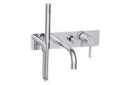 Bathworks Essentials Wall Mounted Bath Shower Mixer &amp; Handset Chrome image