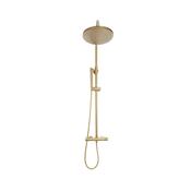Bathworks Essentials Core Brushed Brass Round Rigid Riser Shower image