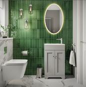 HiB Arena 80 LED Illuminated Oval Mirror With Touch Switch And Heating Pad image