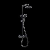 Bathworks Essentials Middleton Black Round Rigid Riser Shower Inc. Easykit