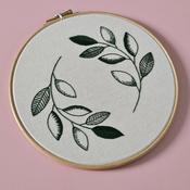 crewelwork inspired leaves pdf pattern — be alice.