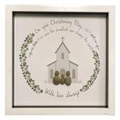 Large Pebble Art On your Christening Day... - White image