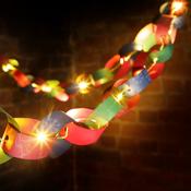 Noma 2.2m DIY Patterned Paper Chain With 20 Warm White Led Flexi Wire Light Chain image