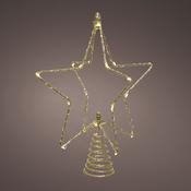 Lumineo Battery-Operated Micro LED Star Tree Topper with Gold Glitter image