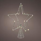 Lumineo Battery-Operated Micro LED Star Tree Topper with Silver Glitter image