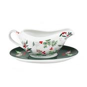 Peggy Wilkins Winter Hedgerow Ceramic Gravy Boat &amp; Saucer Set