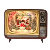 LED Santa TV Glitter Water Spinner 21cm image