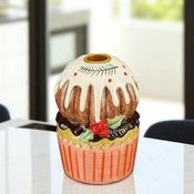 Lucie Candle Holder Cake Brown 13 x 9cm image