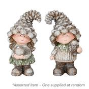 Boy Girl Christmas Ornament Grey 20.5cm Assorted - One Supplied* image