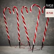 Luca Lighting Set of 5 Candy Canes Stake Lights image