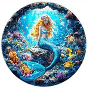Wooden Puzzle Round 150pcs - Mermaid image