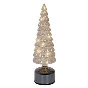 Lumineo Micro LED Rotating Glass Tree Battery Operated Amber &amp; Warm White 34cm image