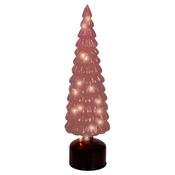 Lumineo Micro LED Rotating Glass Tree Battery Operated Red &amp; Warm White 39cm image