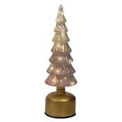 Lumineo Micro LED Rotating Glass Tree Battery Operated Brown &amp; Warm White 33cm image